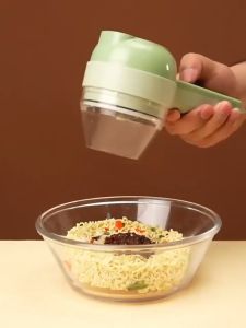 Multifunctional Electric Vegetable Cutter Wireless USB Charging Food Slicer Masher 7 in 1 cleaning brush Garlic Chopper