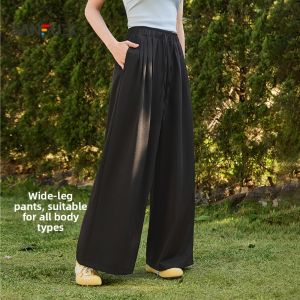 SANFU | Elastic Waist Pockets Loose Drape Wide Leg Pants