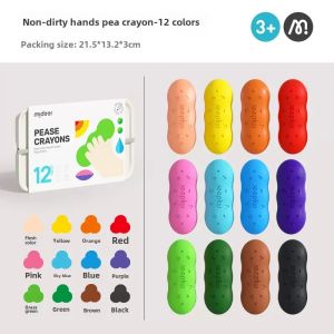 Milu Kids Pea Peanut Crayon Safe Non-Toxic Washable No Dirty Hands Baby Crayon for Kindergarten