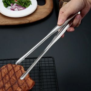 1Pcs Long-handled Stainless Steel Food Clamp Barbecue Tongs Meat Steak Ice Salad Clip Cooking Utensils for Kitchen Convenience