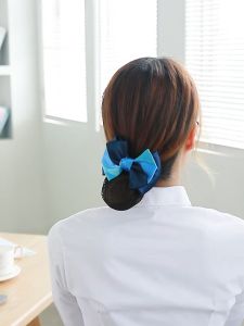 Fashion Barrette Hair Korean Hairnet Ribbon Bow  Cover With Net Bowknot Bun Snood