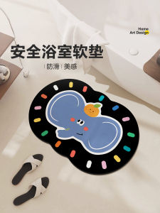 Đồ Dùng Phòng Tắm Hình Con Voi Dễ Thương Chất Liệu Vải Không Dệt Chống Trượt Chống Thấm Nước Dễ Vệ Sinh Đồ Dùng Phòng Tắm