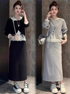 ชุดทำงานลำลองสีดำ 3 ชิ้น สำหรับผู้หญิง ฤดูใบไม้ร่วง/ฤดูหนาว แฟชั่น ลำลอง ไซส์ใหญ่ ชุดทำงาน ชุดทำงาน ชุดทำงานลำลอง