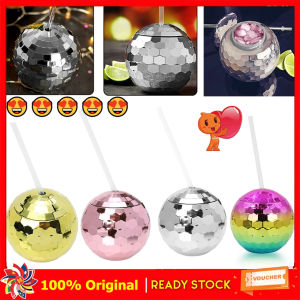 Unique Disco Ball Cups Flash Cocktail Cup With Straw Nightclub Bar Party Flashlight Straw Wine Glass Drinking Syrup Tea Bottle