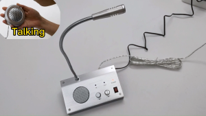 Window mic and speaker intercom Wireless Two Way Speaker Mic and Dual Way Window Microphone for Counter / Parking Lot / Bank / Qffice All-Metal Panel for Greater Durability