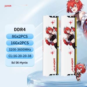 JUHOR Memoria Ram DDR4 16G 8G 3200MHz 3600MHz 8GX2 16GX2 เดสก์ท็อปชุดหน่วยความจํา
