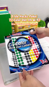 TJ Label Color Dot 97 Tom & Jerry Full Color / Stiker Bulat Warna