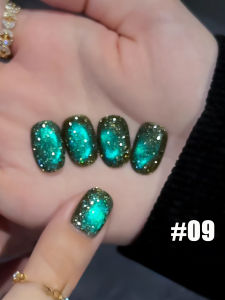 1pcs WS 2025 New Explosion Flash Broken Diamond Glass Beads Cat Eye Nail Art Celadon Flowing Series Cat Eye Gel Nail Polish