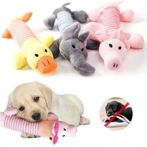 Dog Plush Stuffed Squeak Chew Toy Pet Fleece Durable Chewing Soft Toys