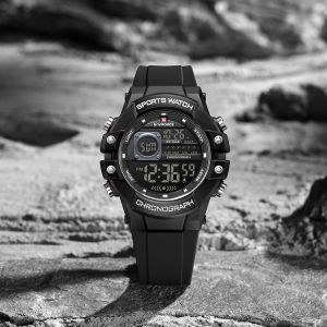 NAVIFORCE Original Sports Digital Watch for Men Boy Outdoor Chronograph Calendar Date Alarm Silicone Strap Waterproof 50m Night Pattern Men Casual Fashion Watch NF6102