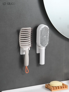 HOVELSHOP Holder Plastik Tempel Dinding Tempat Penyimpanan Sisir Hair Dryer Rak Gantung Serbaguna