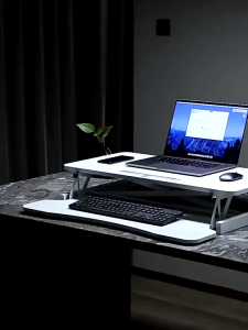 SOFTHOME 32 Inch Laptop Work Desk Lift Desk 2-Layer Standing Lifting Computer Desk with Keyboard Tray