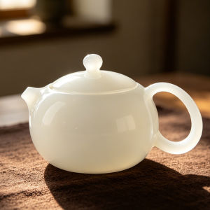Icicle Type Jade White Porcelain Teapot