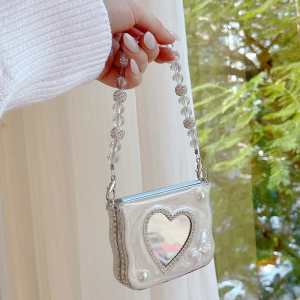 For Oppo Find N3 Flip N2 Huawei P50 Pocket Pura X Vivo X Flip Case with Wrist Strap Lanyard Luxury Sparkle Sparkly Shiny 3D Bling Glitter Crystal Rhinestone Diamond Butterfly Bowknot Mirror Loving-Heart Pearl Cover Phone Case