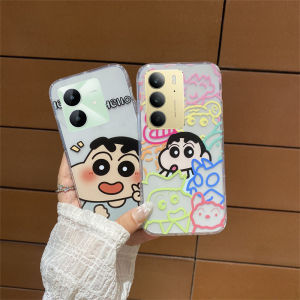 New Phone Case Realme C75 C61 C63 NFC C65 C67 Note 60x 60 50 4G Ins Fun Cartoon Colourful Dinosaur Crayon Shin-chan Casing Anti-fall Silicone Soft Cover 2025