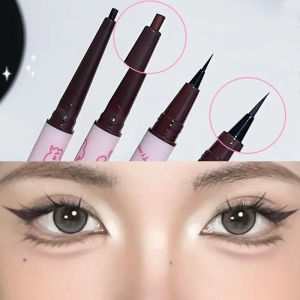 【Perfect Sunfeel】Double Head Natural Matte Liquid Eyeliner Pen 2 in 1 Lying Silkworm Gel Pencil Lasting Black Brown Eye Liner Makeup Cosmetics