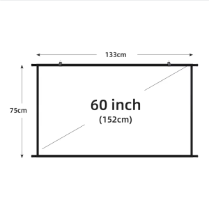 XIAOHUI Wall Mounted Projector Screen Shredded Milk 60-133 Inch White Wrinkle-Free 160° Viewing Angle Screen Home Theater Indoor