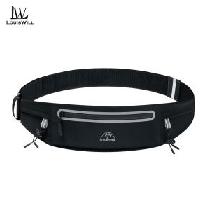 LouisWill Sports Waist Pack Bag Pouches Waist Belts Bag Hanging Number Bib Waist Belt Adjustable Running Pouch Waterproof Money Phone Waist Pack Jogging Belt With Reflective Strip