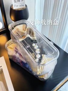 Hair Clip Organizer Storage Box Hair Rope Hair Ties Transparent Children Portable Child Women Organiser 发饰收纳盒透明