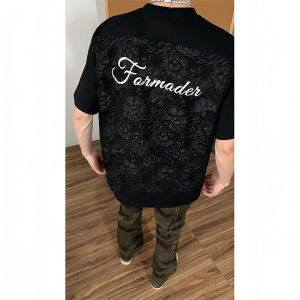 LIUBU | Cleanfit Black American Short Sleeve Embroidered T-Shirt