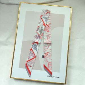 Printed Silk Scarf Handle Decorative Bowknot Chain Handbag Strap Korean Style Hairband Bag Wrapping Ribbon Fashion Accessory