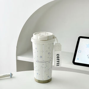 Insulation Cold Hot Dual-use Straw-and-Sip Thermos Cup Stainless Steel
