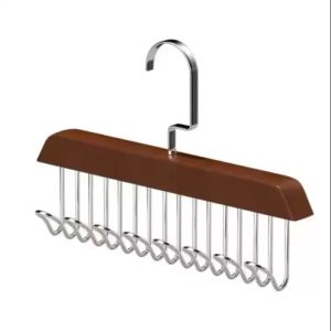 6pcs/Set Wood Hanger 8-hook durable hanger Space Saving Woman Bra Hanger Man Belt Tie Hanger