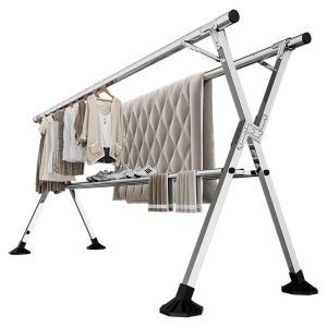 GEEK Sampayan Ng Damit Heavy Duty Foldable Stainless Steel Clothes Drying Rack Indoor Outdoor Laundry Drying Rack