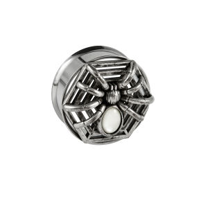 1PC Punk Shell Spider Hanger Web Ear Plug Ear Gauge Saddle Double Flared Expander Earrings Ear Stretchers Tunnels