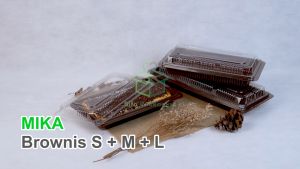 Mika Brownies Tray Persegi Panjang Kecil Sedang Besar Kue Bolu Tart Gulung Kotak Puding Mika Sushi Sekali Pakai isi 50 pcs