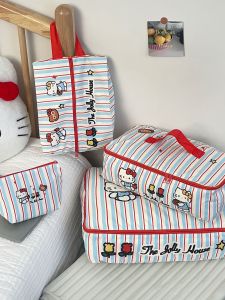 Travel Portable Striped Cat Luggage Organizer Bag Clothing Sub-Bag Household Storage Bag for Business Trip And Vacation