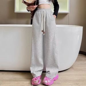 Thickened Fleece Girls Sports Pants Wide Leg Autumn Winter Childrens Clothing Casual Trousers for Girls Ages 5-15