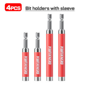 Geinxurn Impact Driver Bit Set Self-Retracting Guide Sleeve Bit Holders with Sleeve with CRV Steel for DIY