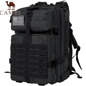 Camel Tactical Mens Backpack Travel Bag Outdoor Survival 3P Assault Bag EDC Molle Hiking Bag Hunting Bag 30L 45L