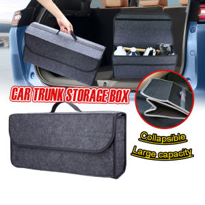 Car Trunk Organizer Storage Box Bag Foldable Soft Felt Auto Car Boot Organizer Travel Stowing Tidying Container Box