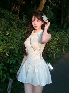 CHOUXIE | Summer Popular French Style Neck Hang Pretty Fitted Dress