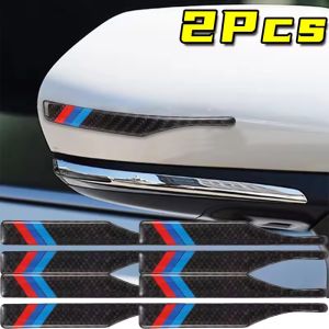 2pcs Car Rear View Mirror Protector Universal Auto Rain Eyebrow Bumper Carbon Fiber Anti Collision Strip Decoration Accessories