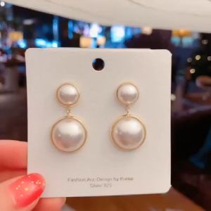 ANTING KOREA RETRO PEARL ANTING TITANIUM TUSUK GIWANG ELEGANT AKSESORIS WANITA FASHION IMPORT ANT44 ZIORRA