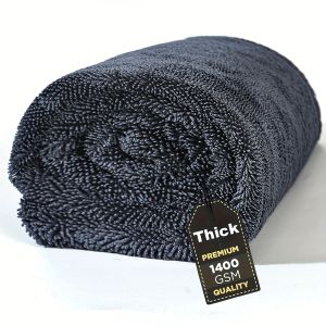 1400GSM 1/2pcs XXL Microfiber Car Drying Towel - Large Double-Sided Twisted Loop Cloth Ultra Absorbent Quick Dry Streak-Free