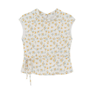 XXNING | Elegant French Style Satin Vest Flower Design Waist-Cinching