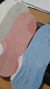 2508 Kaos kaki anti slip wanita pendek bawah mata kaki bahan bamboo fiber - Kaus kaki olahraga yoga gym pilates - HIdden Women  socks - low ankle socks non slip warna polos