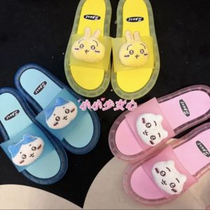 Chiikawa Uzaki Glowing Slippers Summer Womens Single Strap Cute Cartoon Home Shoes Childrens PVC Material Four Seasons
