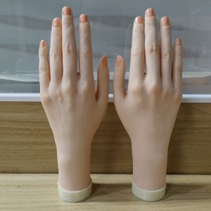 Nail Art Practice Hand Model False Finger Model Nail Insert Display Stand Bendable 3D Simulation Hand Model Beauty Tools