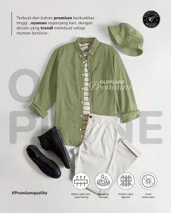 Kemeja Pria Kasual Long Sleeve Cotton Premium