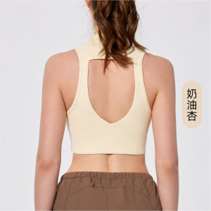 Womens Yoga Vest Sports Fitness Running Shockproof Bra Strength Beautiful Back Yoga Clothes Top with Chest Pad