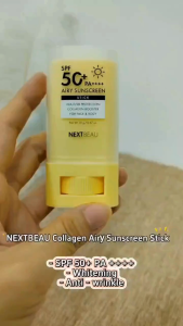NEXTBEAU Airy Sunscreen Stick SPF50+ | Matte Finish Lightweight & Non-Sticky | No White Cast | Easy Reapply Over Makeup