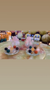 Bộ Đĩa Thất Tinh Phong Thủy PAG Đá Tự Nhiên Đủ Màu Sắc - Đường Kính 12cm