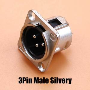 1pcs 3Pin 4Pin 5Pin Black Silver XLR Metal Socket Male Female Panel Audio Microphone Jack Plug Connector