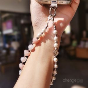 ZHENGEGE | Dây Đeo Điện Thoại Hạt Ngọc Trai Thời Trang Chống Mất