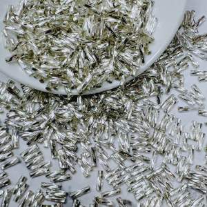 100G/450G hạt cườm xoắn ống trúc 6mm đủ màu đính kết quần áo.